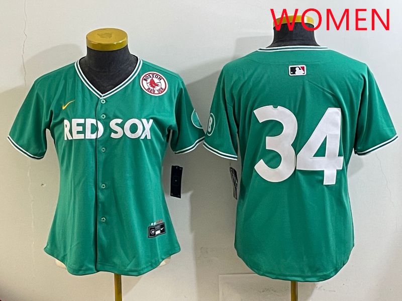 Women Boston Red Sox #34 No Name Green Joint Name Nike 2025 MLB Jersey style 9->women mlb jersey->Women Jersey